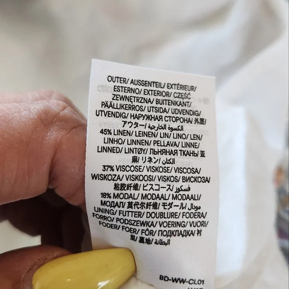 Boden Linen Blend Midi Dress Puff Sleeve A-Line Floral Boho Print V-Neck Size 14 - Picture 15 of 16